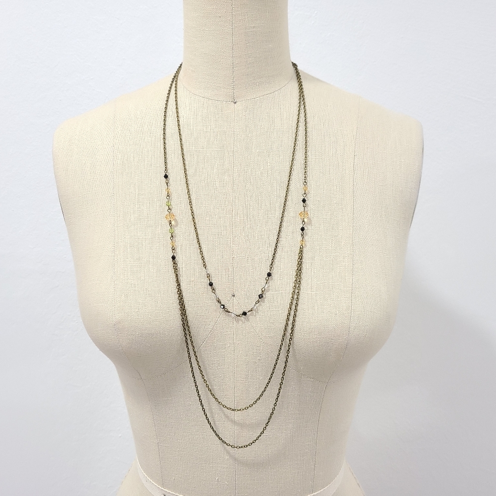 Antique vintage inspired beaded layered necklace